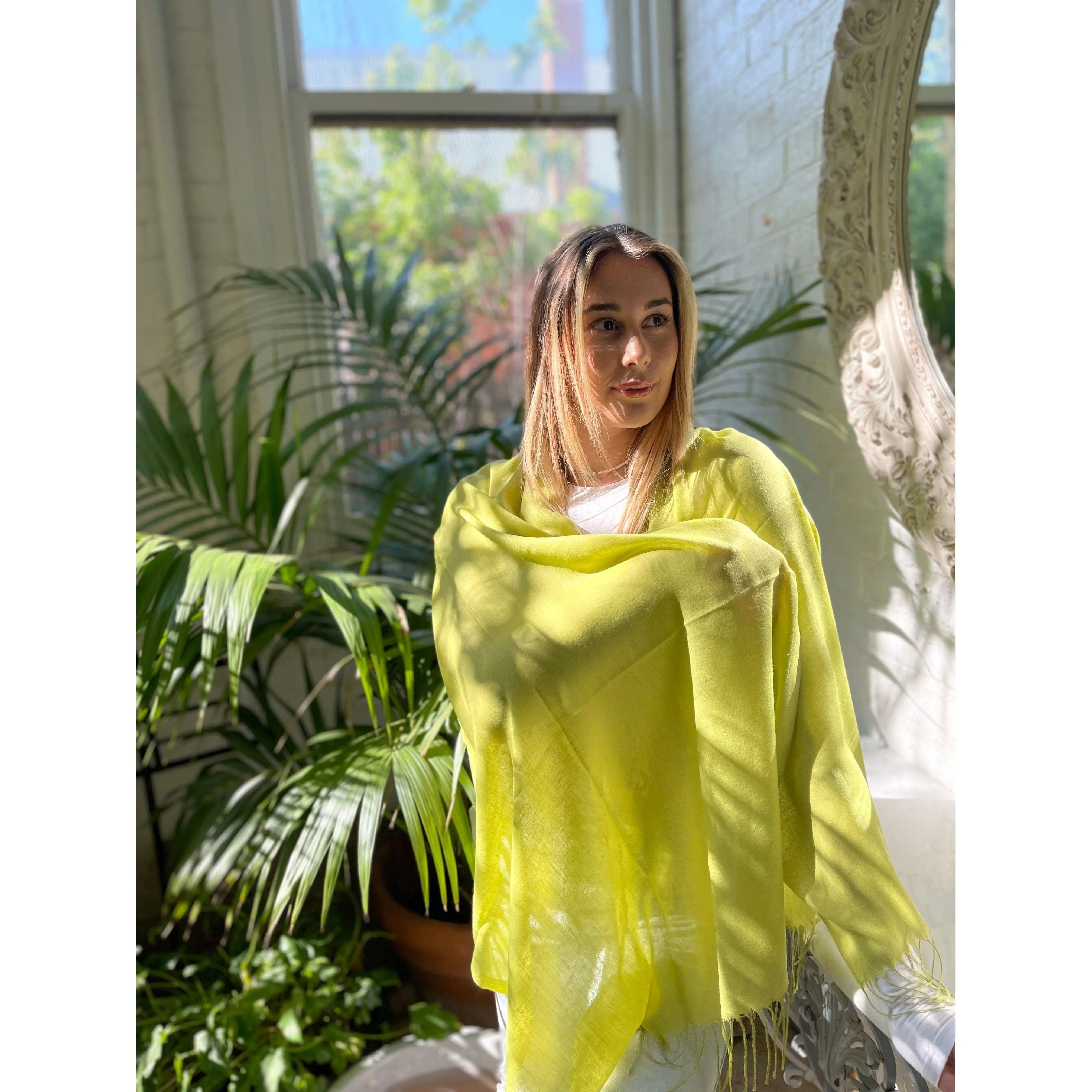 🍏 Pashmina Shawl -  Apple Green