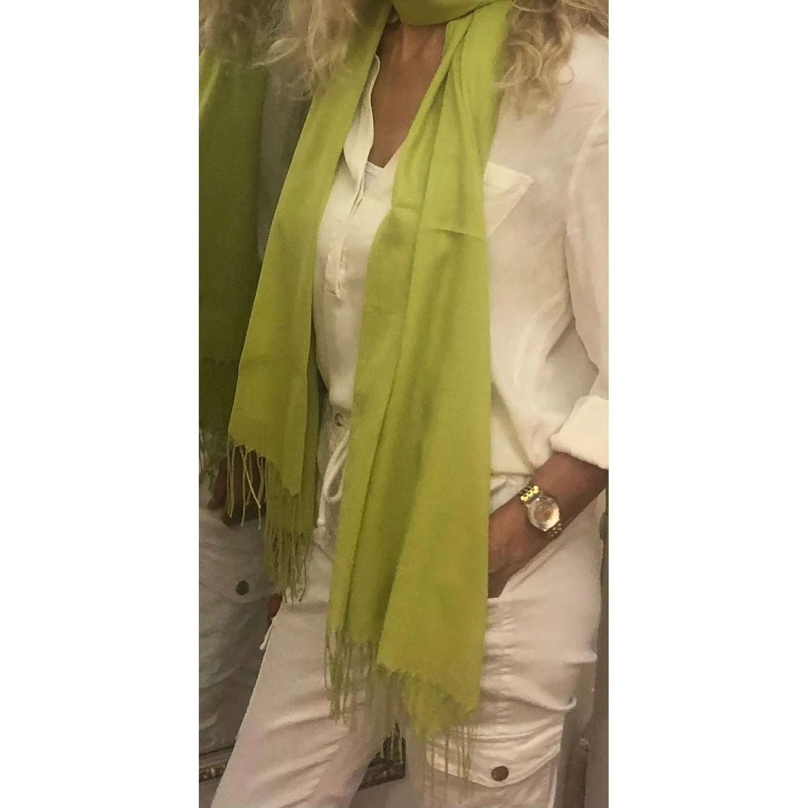 🍏 Pashmina Shawl -  Apple Green