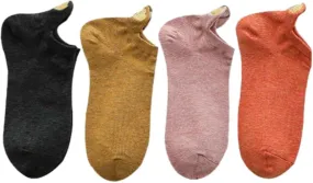 4 Pairs Women Fashion Soft Breathable Socks Casual Funny Ankle Socks