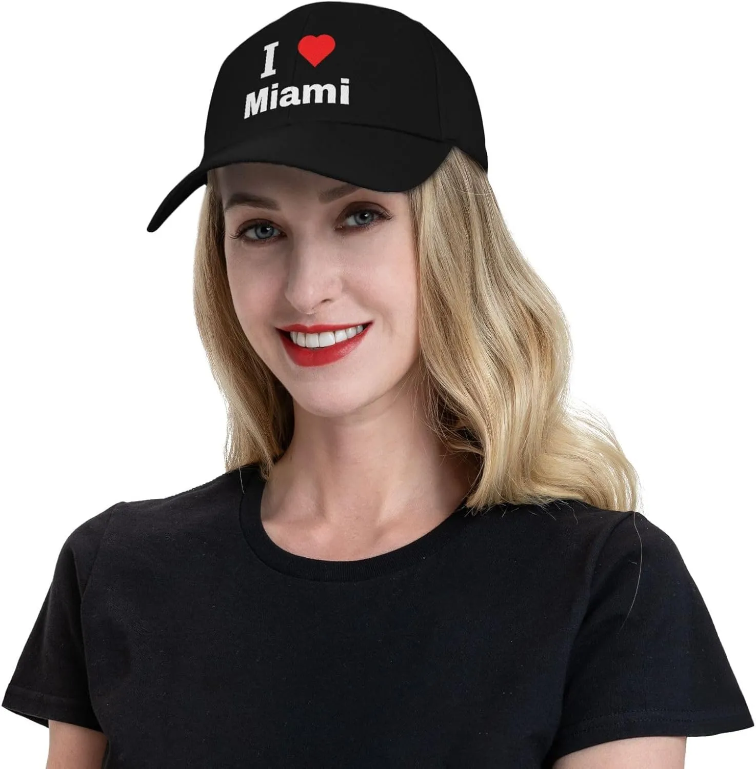 Adjustable I Love Miami Baseball Cap for Men Women Classic Solid Color Trucker Hats