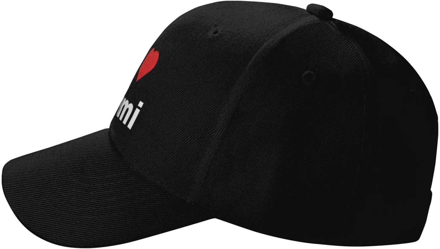 Adjustable I Love Miami Baseball Cap for Men Women Classic Solid Color Trucker Hats