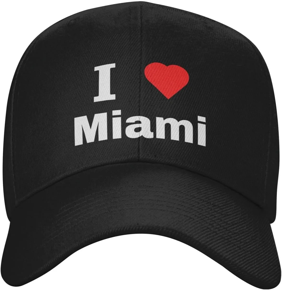 Adjustable I Love Miami Baseball Cap for Men Women Classic Solid Color Trucker Hats