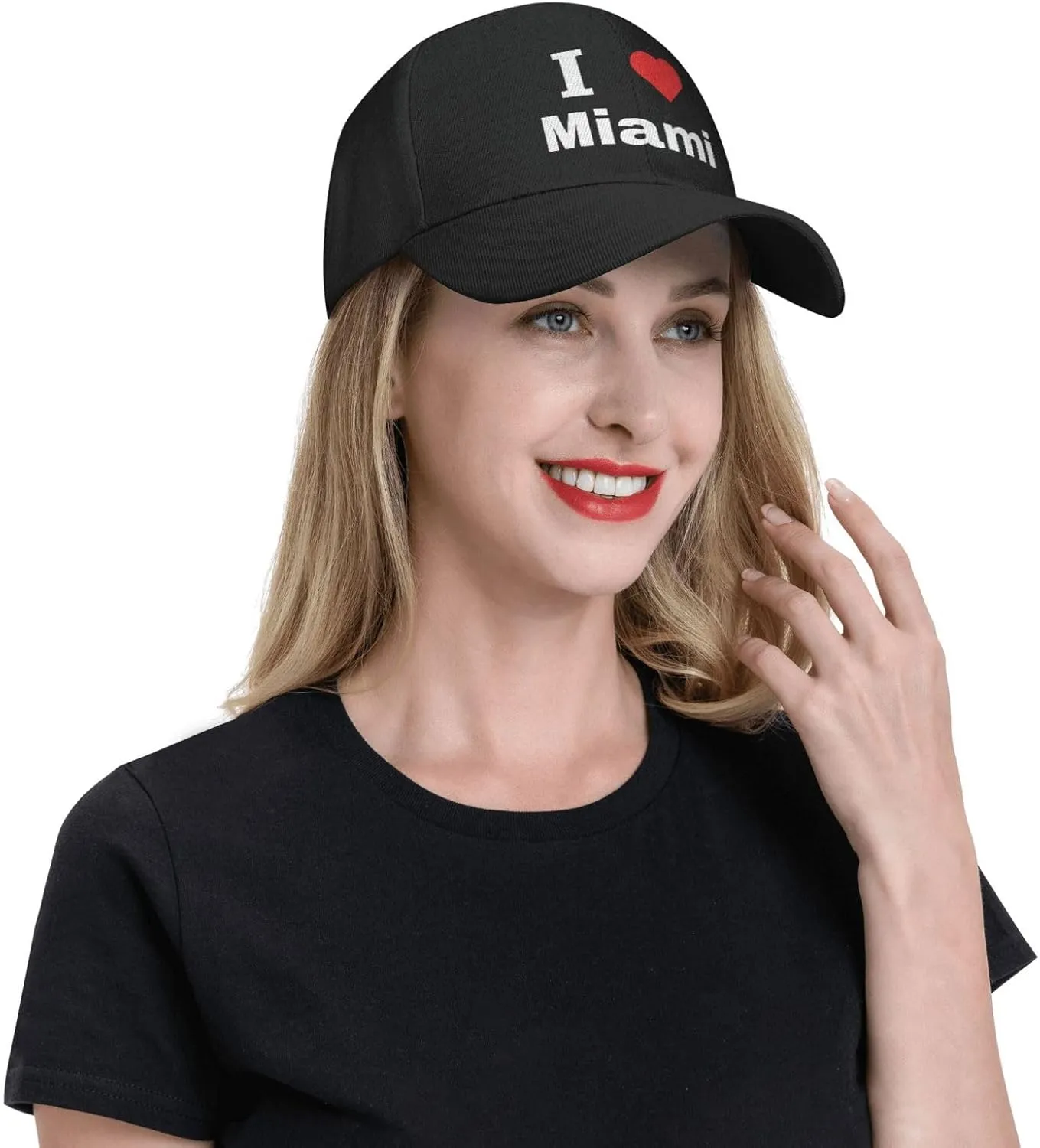 Adjustable I Love Miami Baseball Cap for Men Women Classic Solid Color Trucker Hats