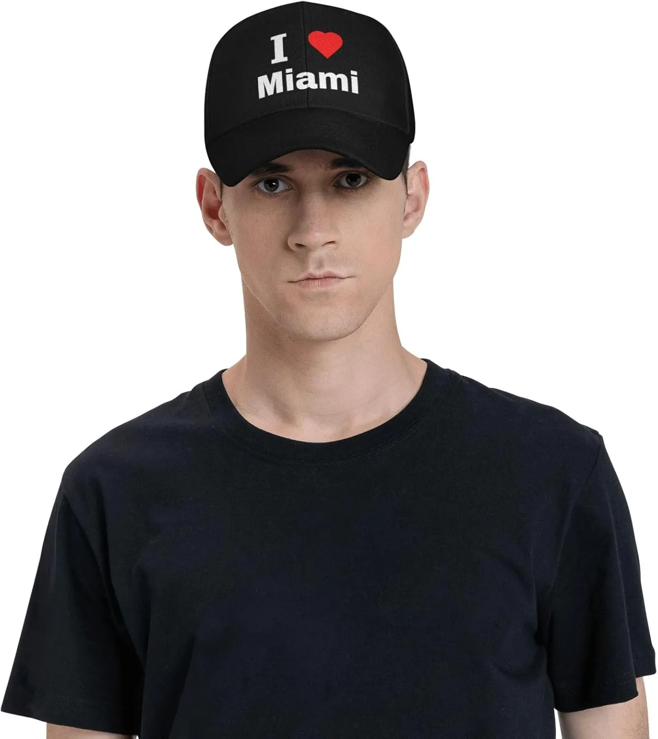 Adjustable I Love Miami Baseball Cap for Men Women Classic Solid Color Trucker Hats