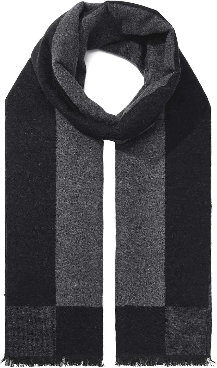 American Trends Men's Winter Wool Scarf Plaid Tassel Scarf for Fall and Winter Long Soft Knit Fashion Classic Neck Scarves