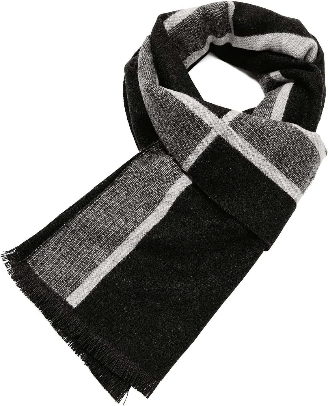 American Trends Men's Winter Wool Scarf Plaid Tassel Scarf for Fall and Winter Long Soft Knit Fashion Classic Neck Scarves