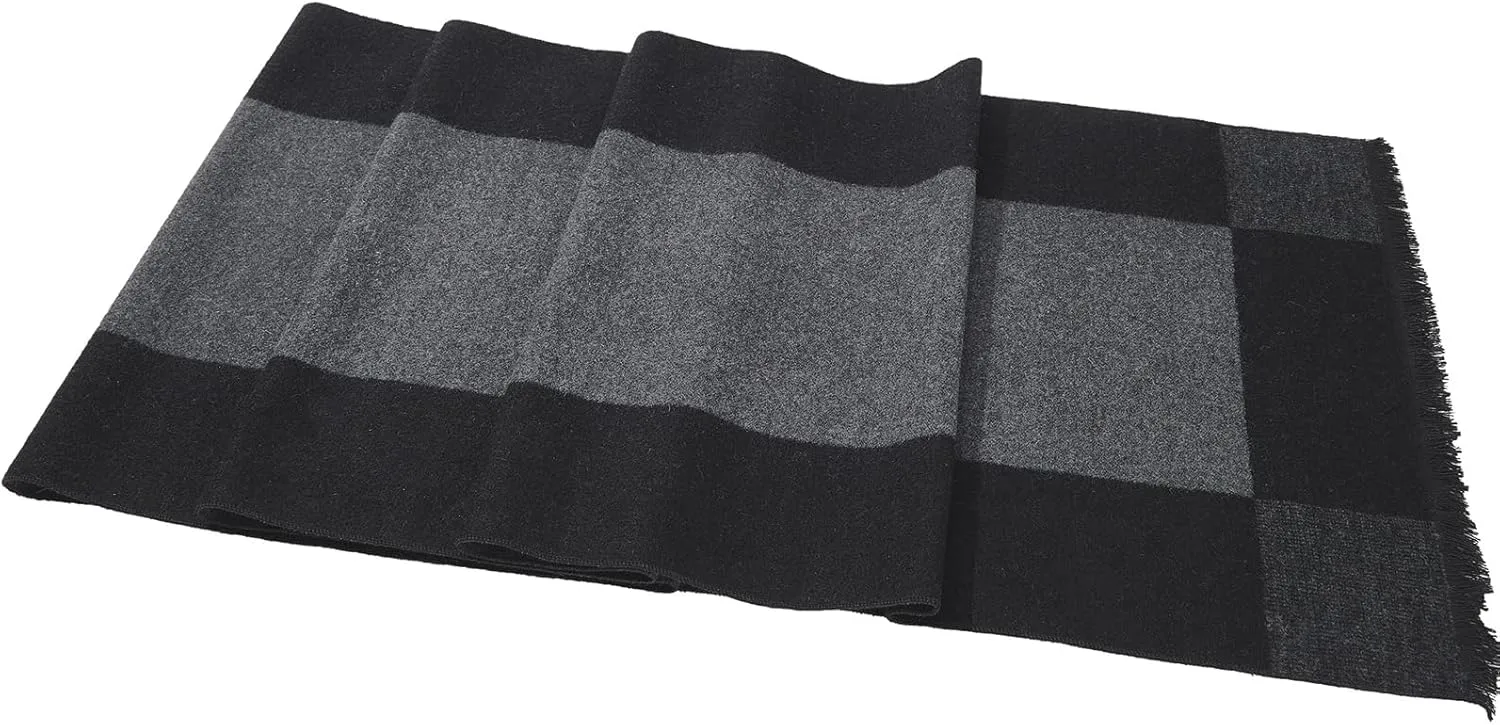 American Trends Men's Winter Wool Scarf Plaid Tassel Scarf for Fall and Winter Long Soft Knit Fashion Classic Neck Scarves