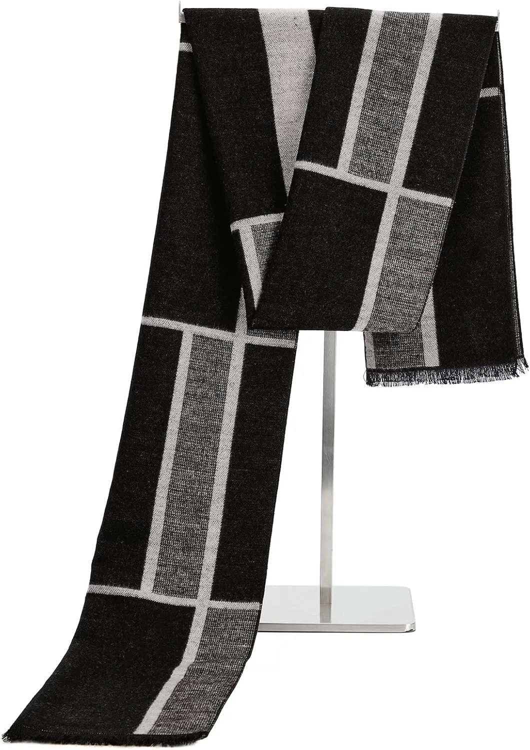 American Trends Men's Winter Wool Scarf Plaid Tassel Scarf for Fall and Winter Long Soft Knit Fashion Classic Neck Scarves