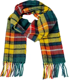 Briomhar Tartan Plaid Wool Scottish Scarf - 100% Lambswool Made in Scotland, Perfect Winter Scarf for Cold Weather
