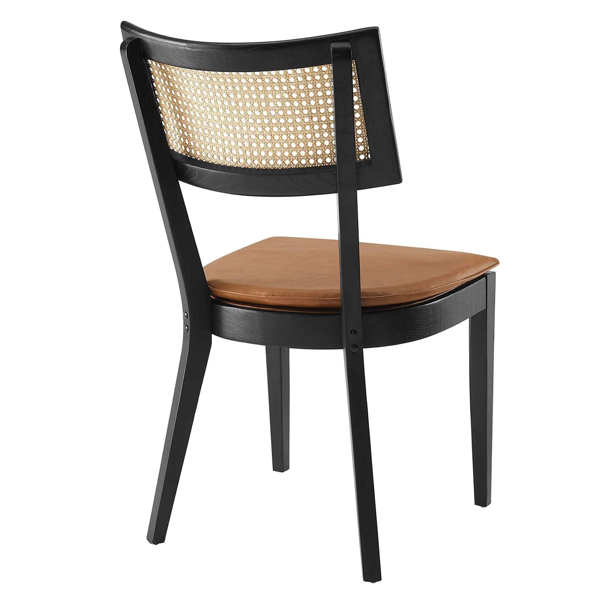 Caledonia Vegan Leather Upholstered Wood Dining Chairs - Set of 2 by Modway