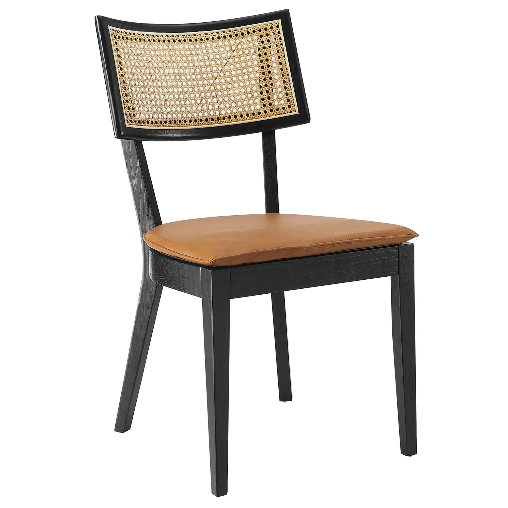 Caledonia Vegan Leather Upholstered Wood Dining Chairs - Set of 2 by Modway