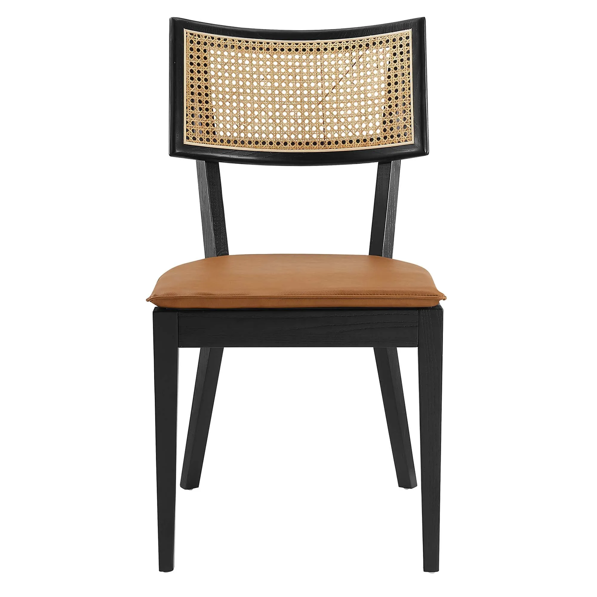 Caledonia Vegan Leather Upholstered Wood Dining Chairs - Set of 2 by Modway