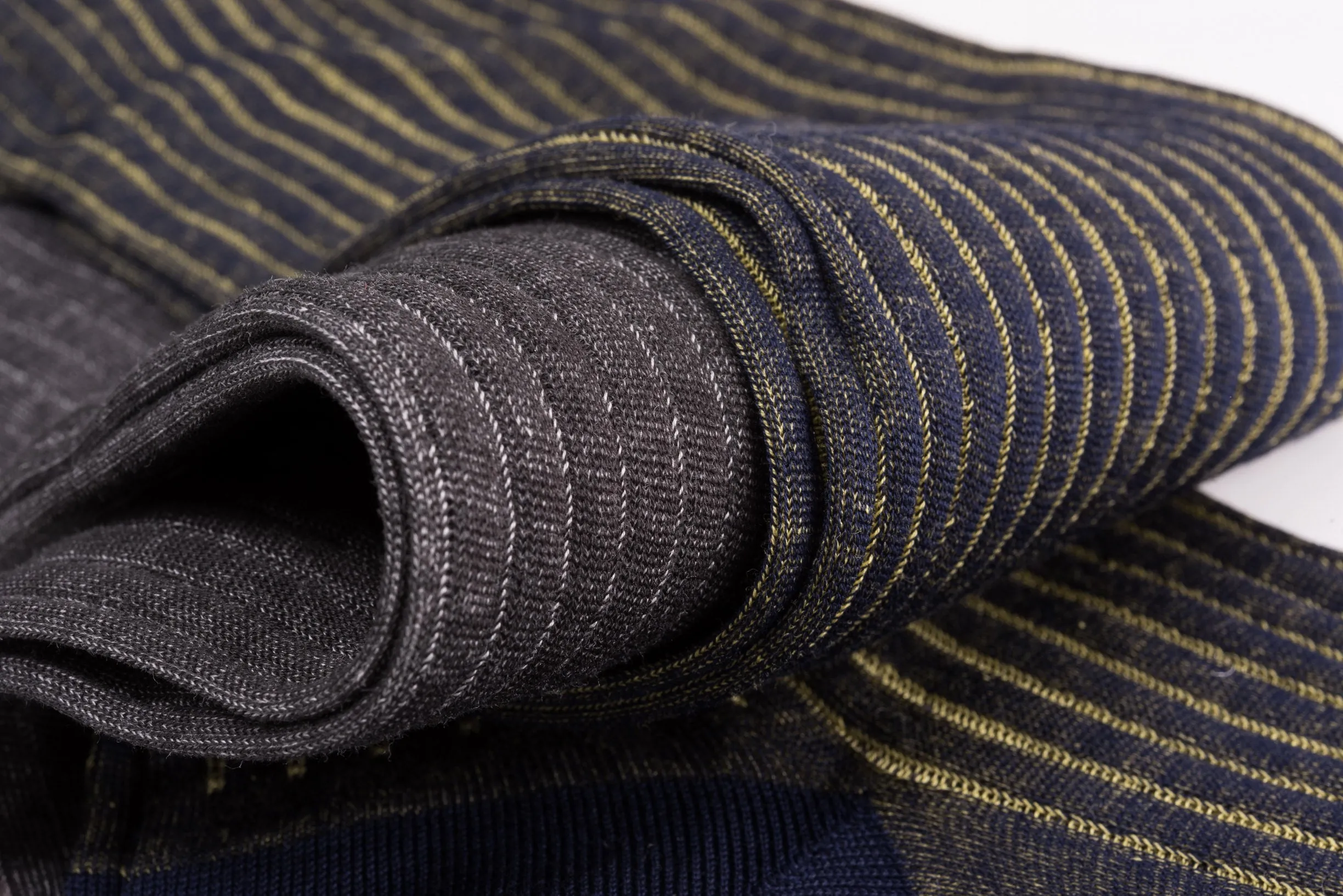 Charcoal & Light Gray Shadow Stripe Cotton Socks