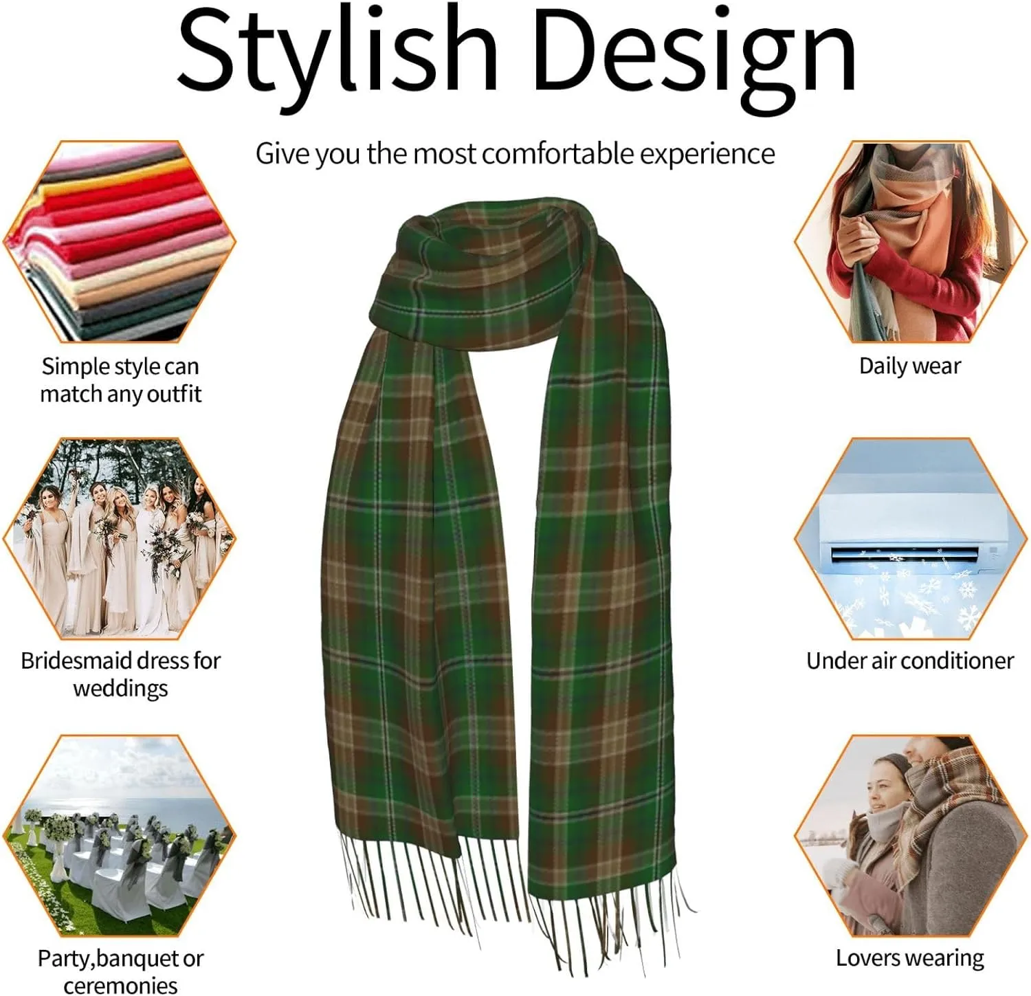 Corcoran Of Sherbrooke Clan Family Tartan Imitation Cashmere Tassel Scarf Winter Scarf Autumn Softest Classic Warm