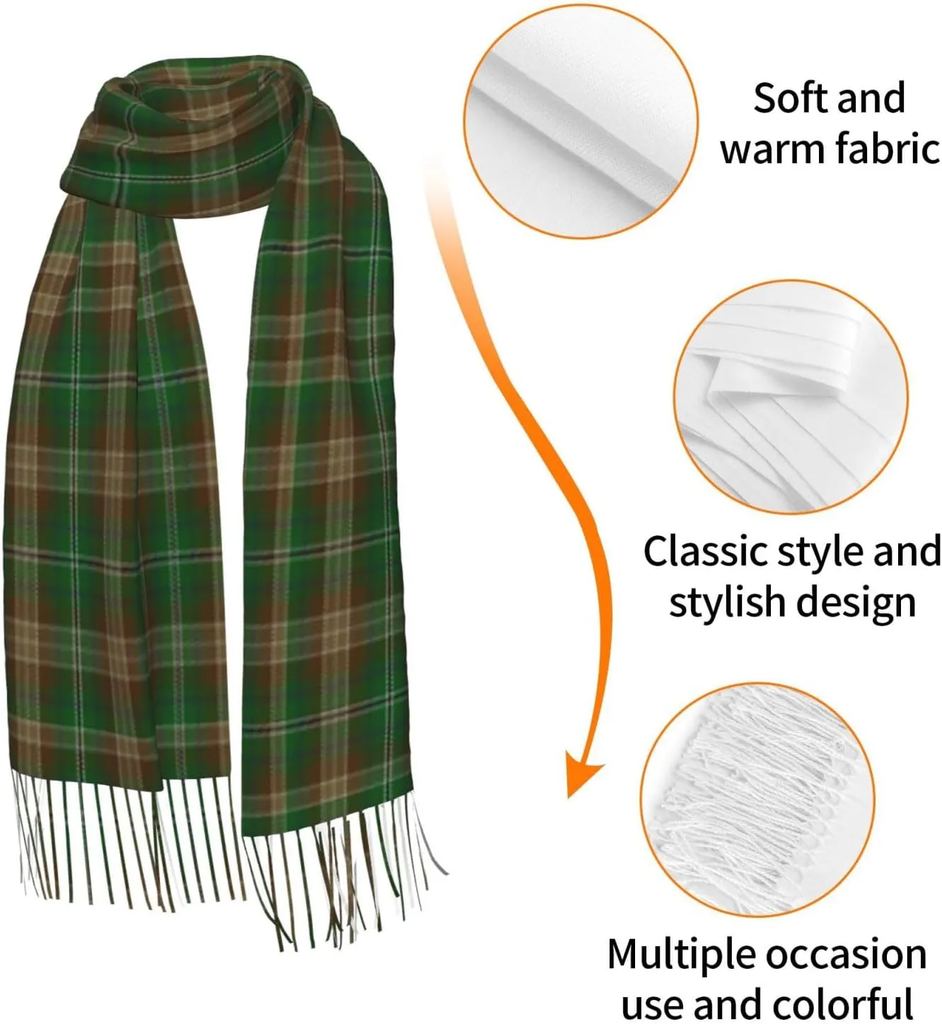 Corcoran Of Sherbrooke Clan Family Tartan Imitation Cashmere Tassel Scarf Winter Scarf Autumn Softest Classic Warm