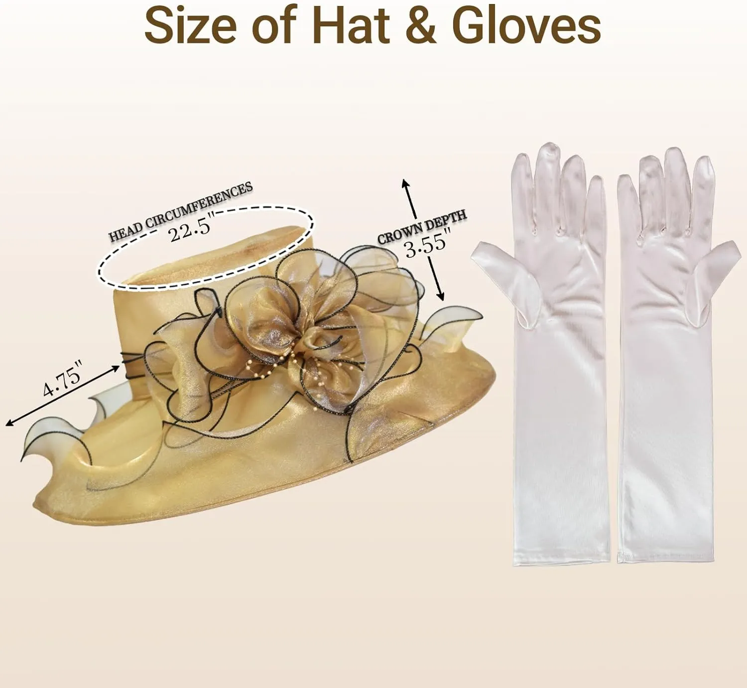 Derby Fascinator Hats for Women, Wide Brim Tea Party Organza Sun Hats for Wedding & Cocktail Party
