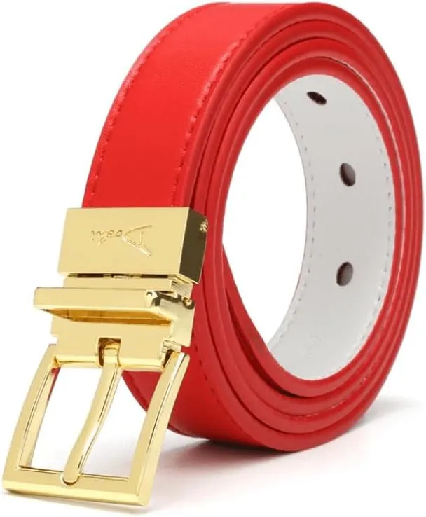 DOSHI Square Reversible Belt - Ultra Premium Quality Vegan Leather Belt - Casual and Formal Wear - Unique Belt for Women