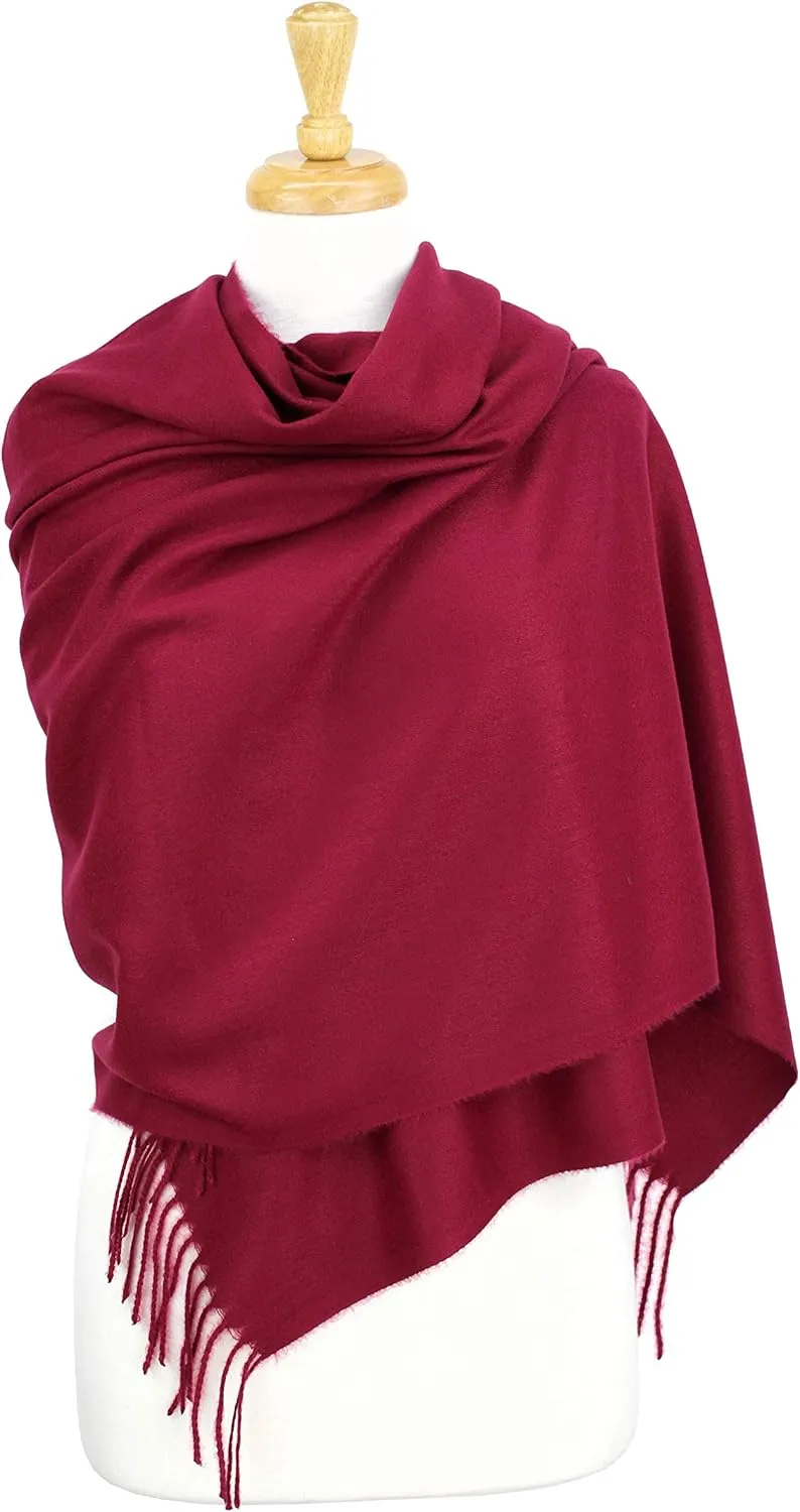 Extra Large 78 Inch X 26 Inch Soft Cashmere Wool Pashmina Shawl Wrap Scarf, Warm And Cozy For Women And Men