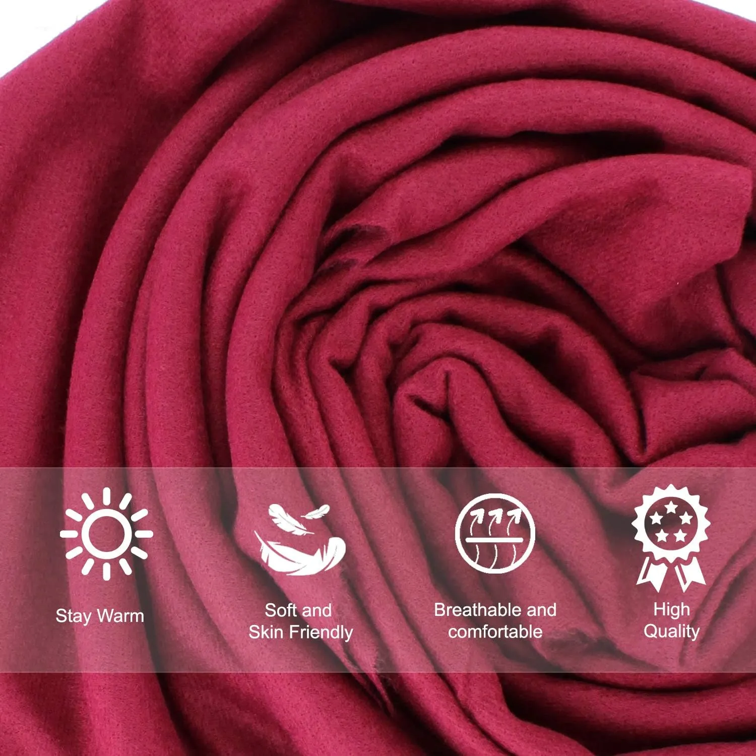 Extra Large 78 Inch X 26 Inch Soft Cashmere Wool Pashmina Shawl Wrap Scarf, Warm And Cozy For Women And Men