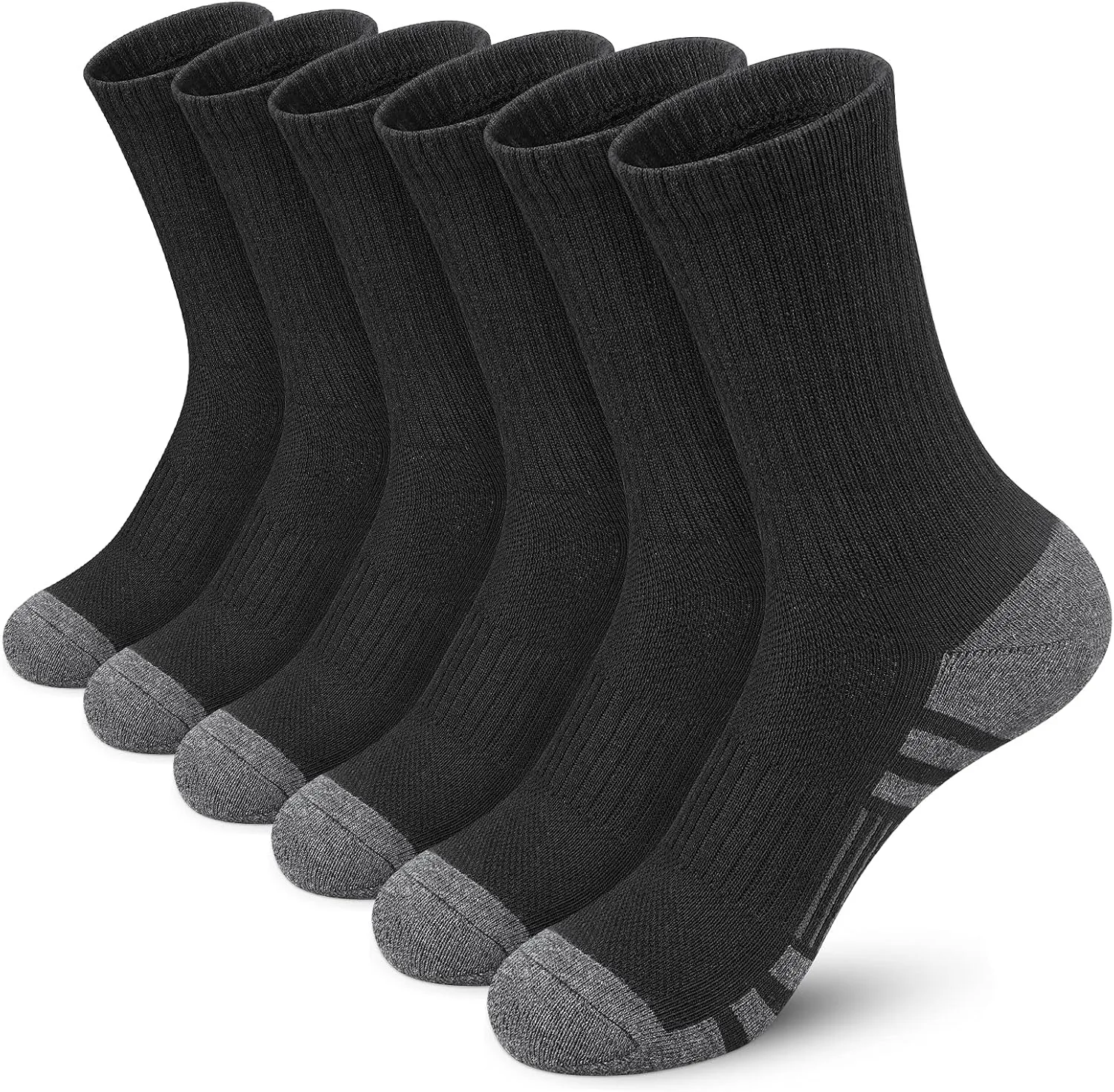 Felicigeely Athletic Socks Cushion Running Socks Performance Breathable Crew Socks Outdoor Sports Socks for Men Women 6Pairs