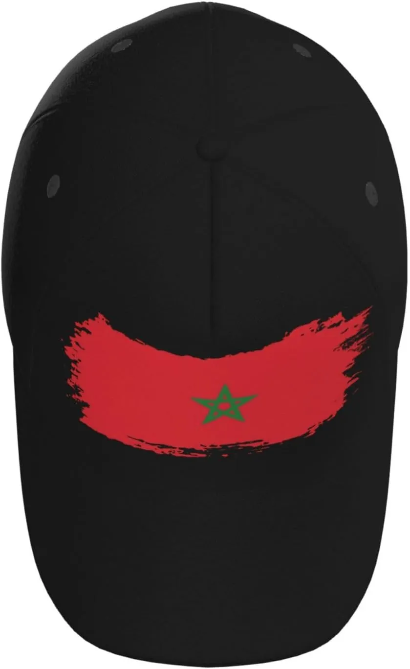 Funny Morocco Flag Flat Hat Morocco Baseball Hat for Women Men Sun Hat Funny Hats