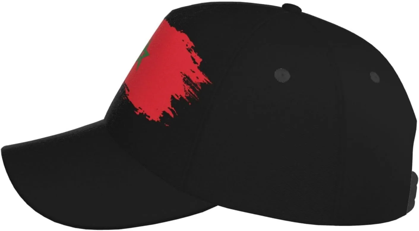 Funny Morocco Flag Flat Hat Morocco Baseball Hat for Women Men Sun Hat Funny Hats