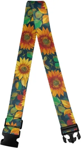 GLENLCWE Sunflower Travel Adjustable Luggage Strap Fits Carry-On and Checked Bags with 1.96" Wide Premium Luggage Straps for Adults Teens Gifts