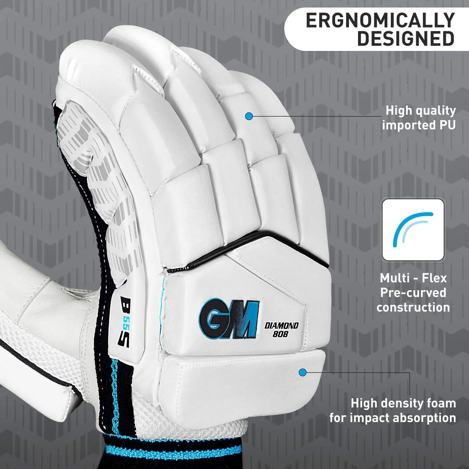 GUNN & MOORE Diamond 808 Adult Cricket Batting Gloves
