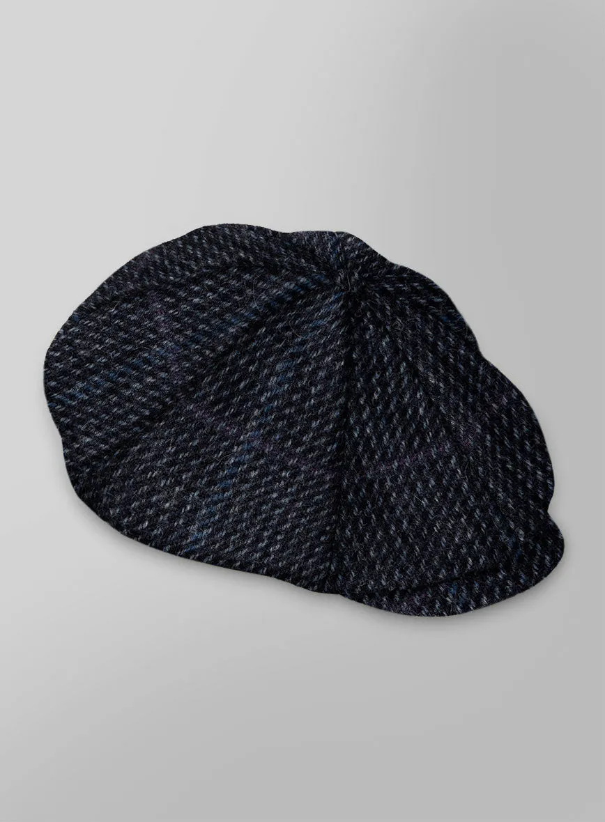 Harris Tweed Rope Blue Newsboy Cap