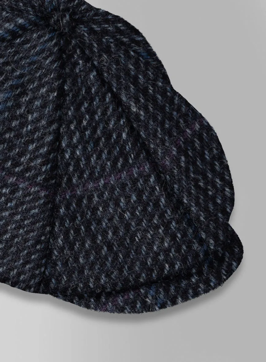 Harris Tweed Rope Blue Newsboy Cap