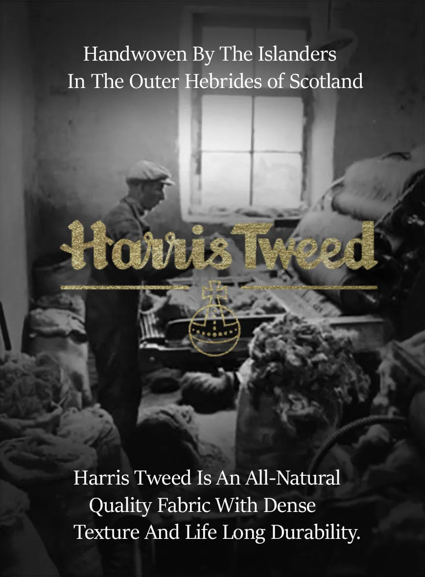 Harris Tweed Rope Blue Newsboy Cap