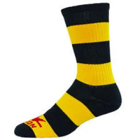 Killer Bee Black and Gold Stripe Crew Sport Socks (Medium)