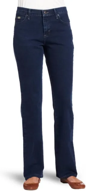 LEE Women's Relaxed Fit Straight Leg Jean, Premium Dark, 12 Short