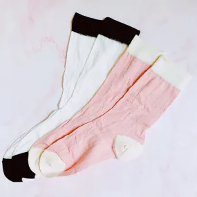 Luxurious Silky Jacquard Lightweight Socks Set Of 2