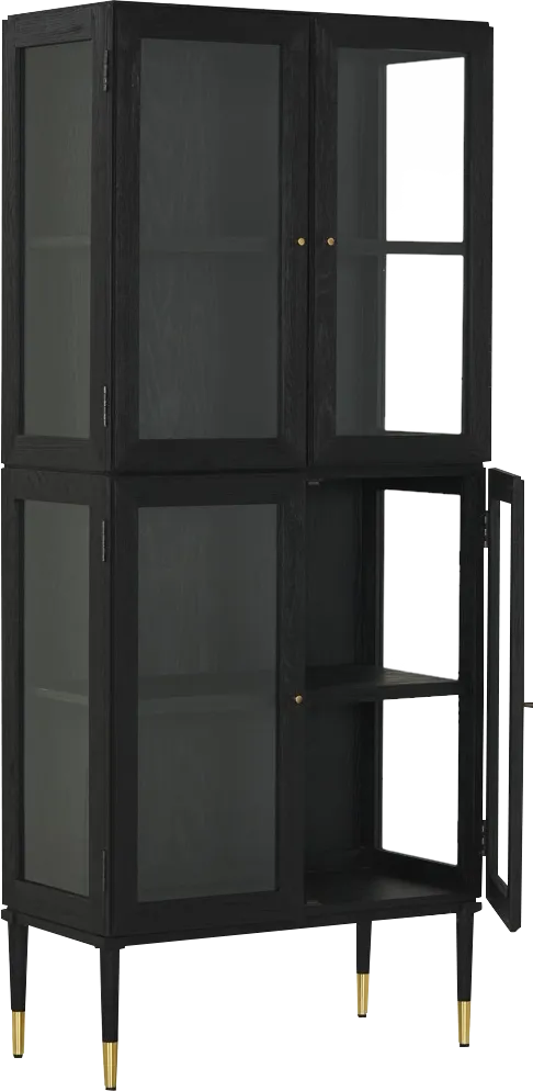 Maurice Glass Cabinet  -  Drifted Matte Black