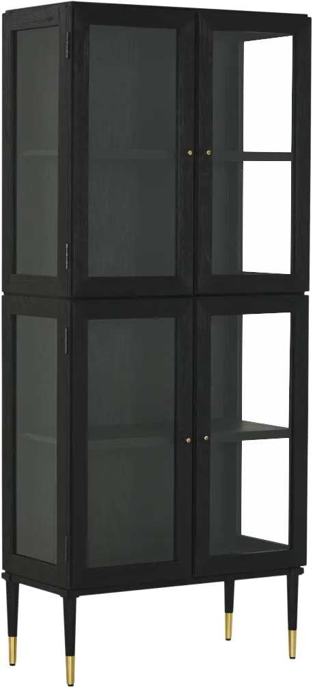 Maurice Glass Cabinet  -  Drifted Matte Black