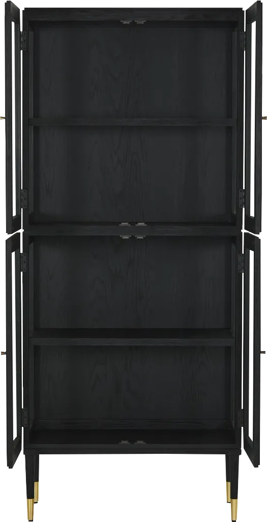 Maurice Glass Cabinet  -  Drifted Matte Black