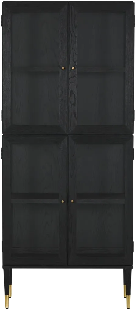 Maurice Glass Cabinet  -  Drifted Matte Black