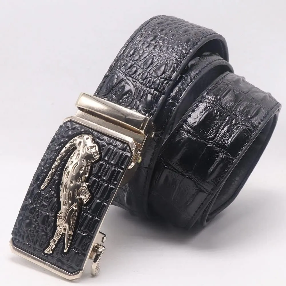 Men Genuine Leather Belts Business Crocodile Pattern Belts for Men Brand Luxury Strap