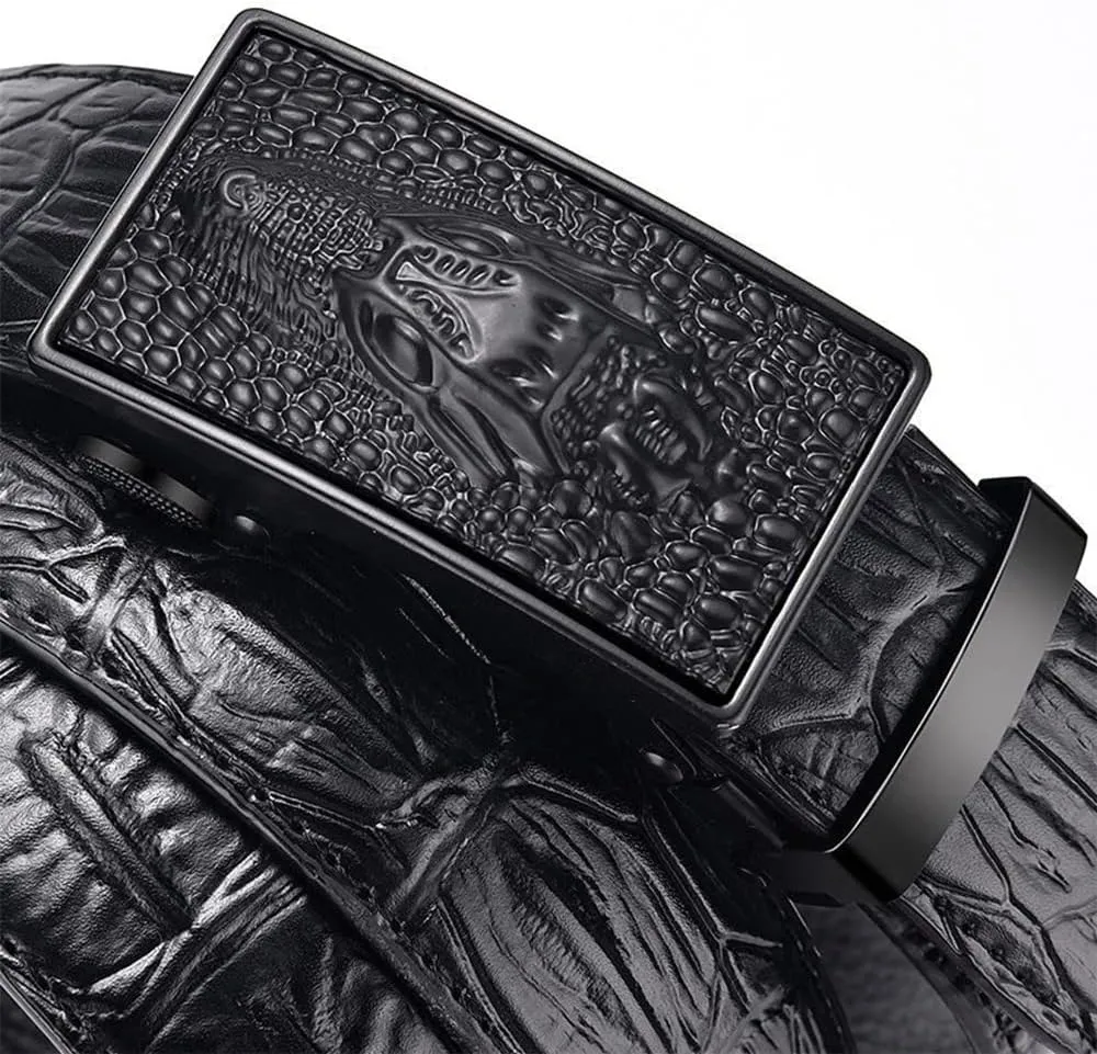 Men Genuine Leather Belts Crocodile Pattern Automatic Buckle Famous Luxury Belts for Men