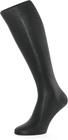 Mens knee-high business socks made of 98% silk black
