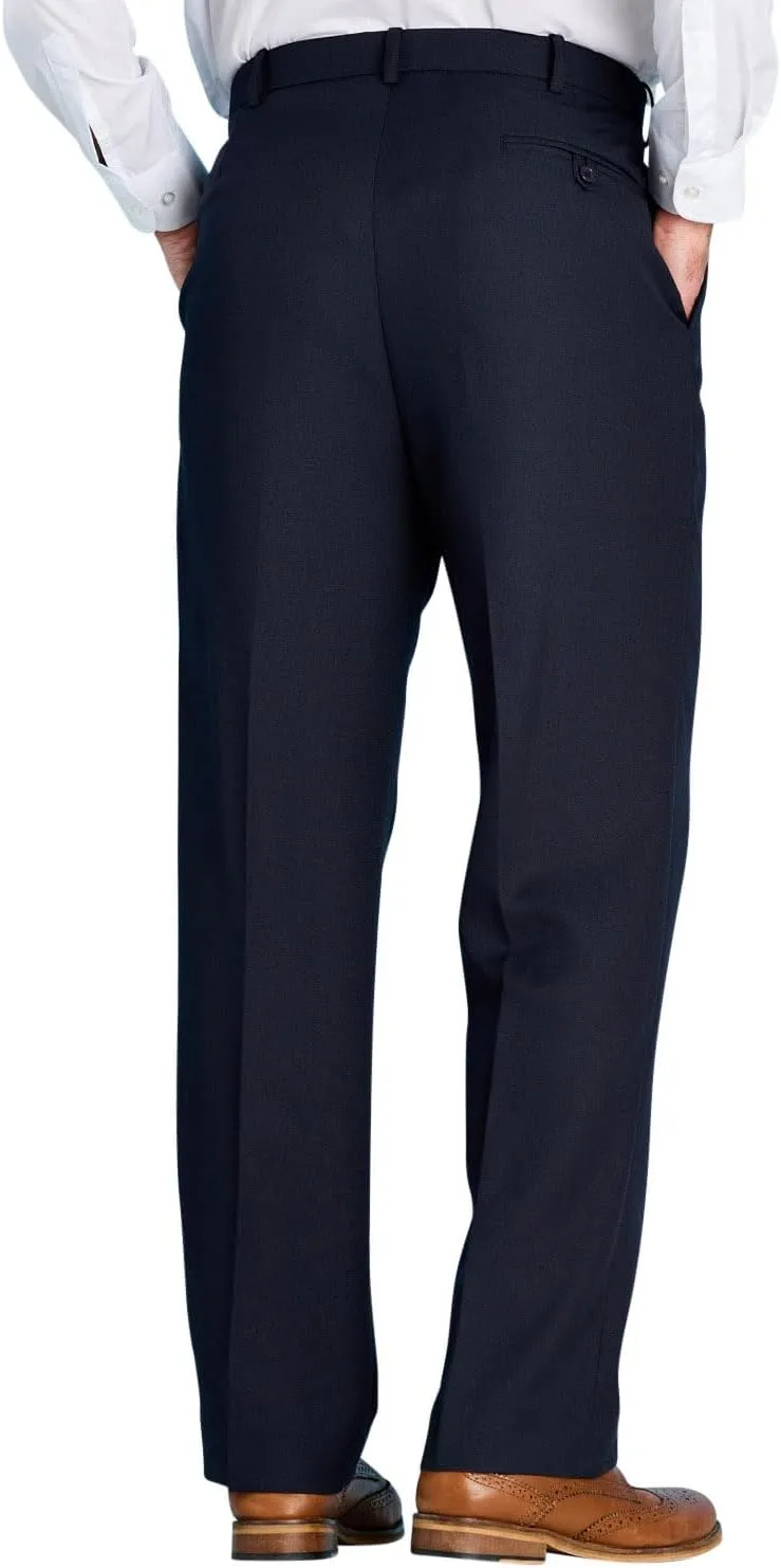 Men's Premium Smart Pants for Officework Stretch Waist Band - Pleated Formal Dress Slacks (Standard and Big & Tall)