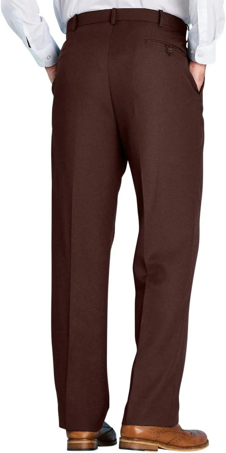 Men's Premium Smart Pants for Officework Stretch Waist Band - Pleated Formal Dress Slacks (Standard and Big & Tall)