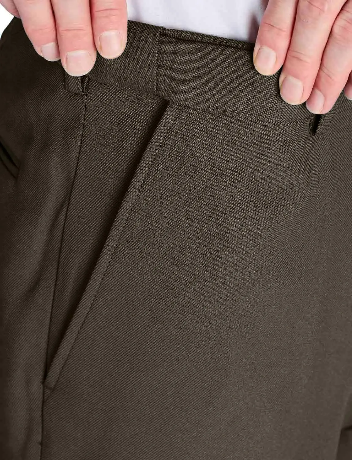 Men's Premium Smart Pants for Officework Stretch Waist Band - Pleated Formal Dress Slacks (Standard and Big & Tall)