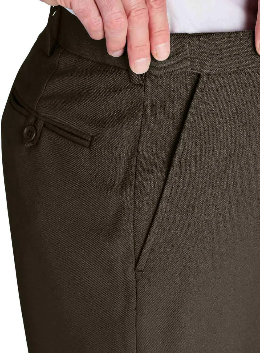Men's Premium Smart Pants for Officework Stretch Waist Band - Pleated Formal Dress Slacks (Standard and Big & Tall)