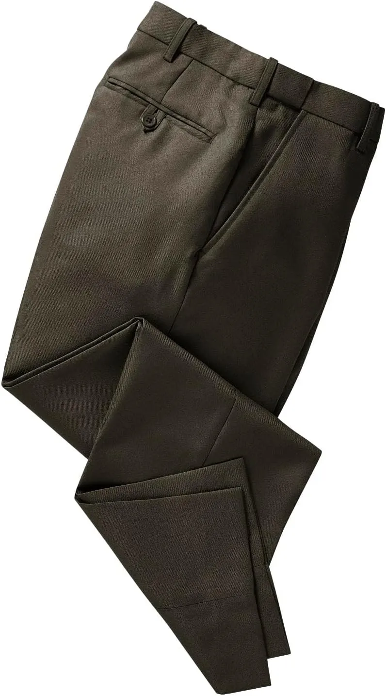Men's Premium Smart Pants for Officework Stretch Waist Band - Pleated Formal Dress Slacks (Standard and Big & Tall)