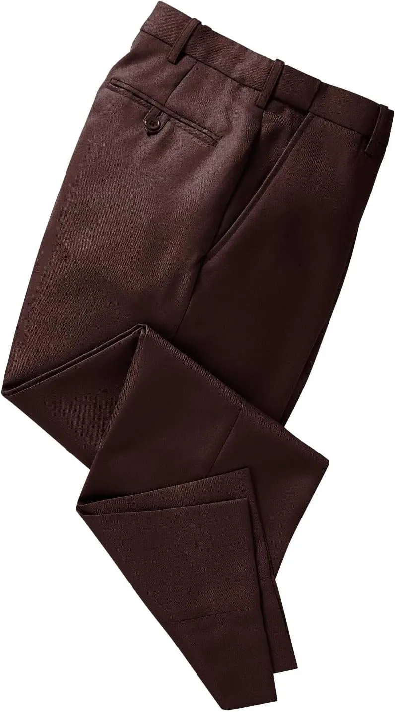 Men's Premium Smart Pants for Officework Stretch Waist Band - Pleated Formal Dress Slacks (Standard and Big & Tall)