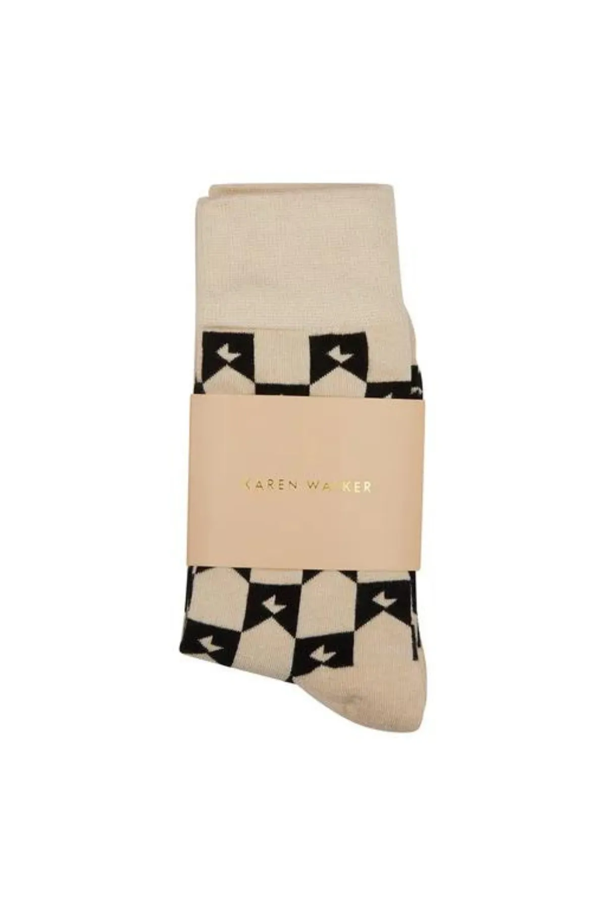 MONOGRAM SOCKS SAND/BLACK