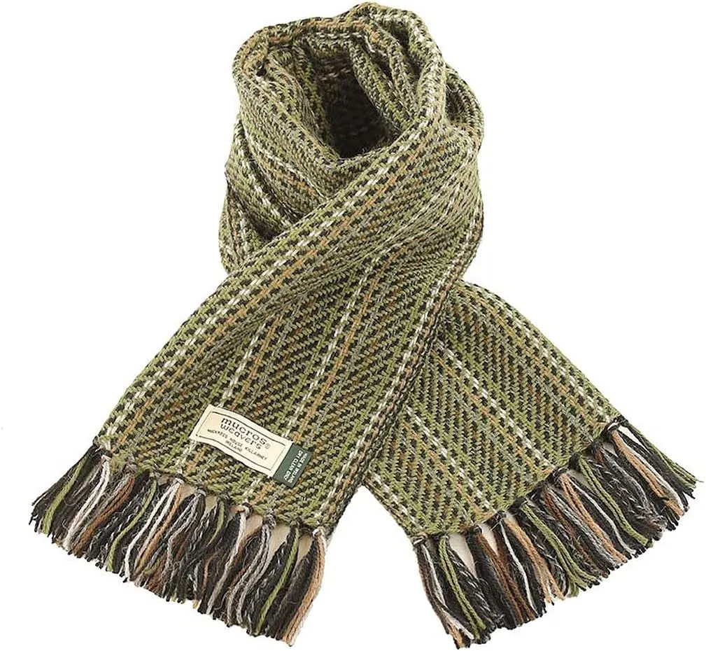 Mucros Weavers Mens Wool Scarf, Handwoven in Ireland, Traditional Fishermans Scarf