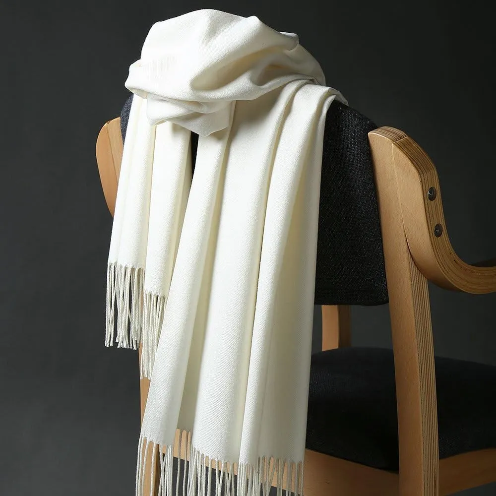 OHAYOMI Womens Pashmina Shawl Wrap Soft Warm Scarf Solid Color Pashmina